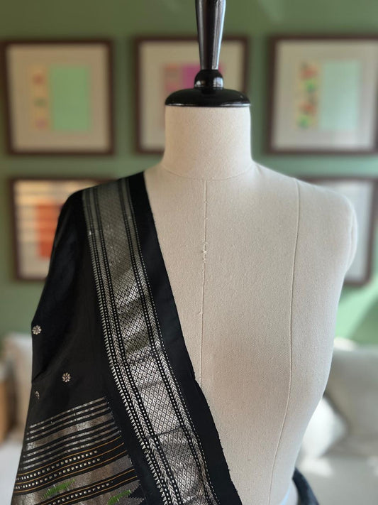 Black Paithani with Tava Pallu