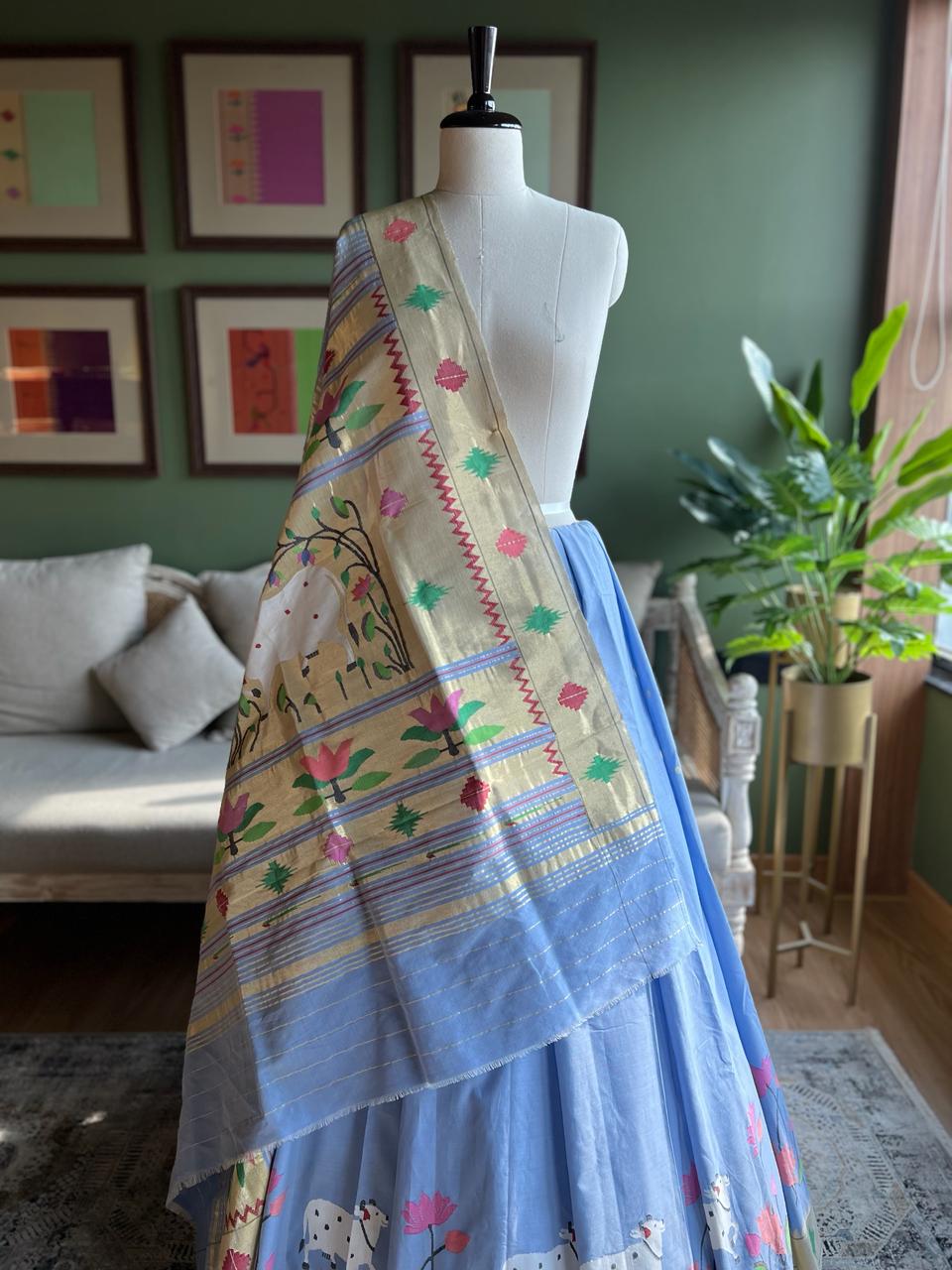 Barao Panja & Pichwai Cotton Paithani