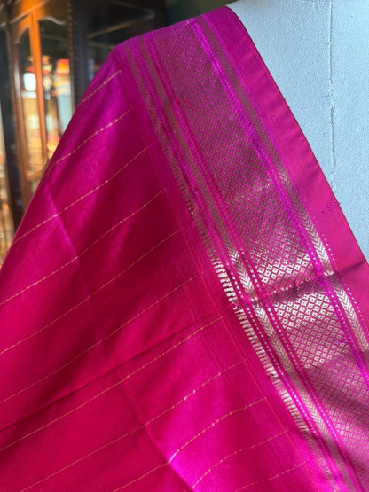 Rani Pink Dupatta with Peacock Pallu