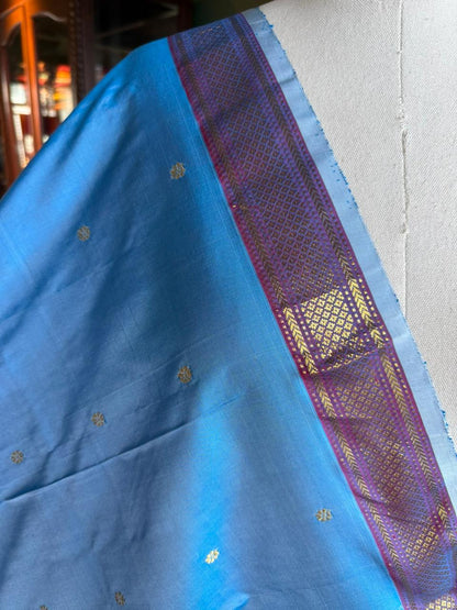 Light Blue Dupatta with Peacock Pallu